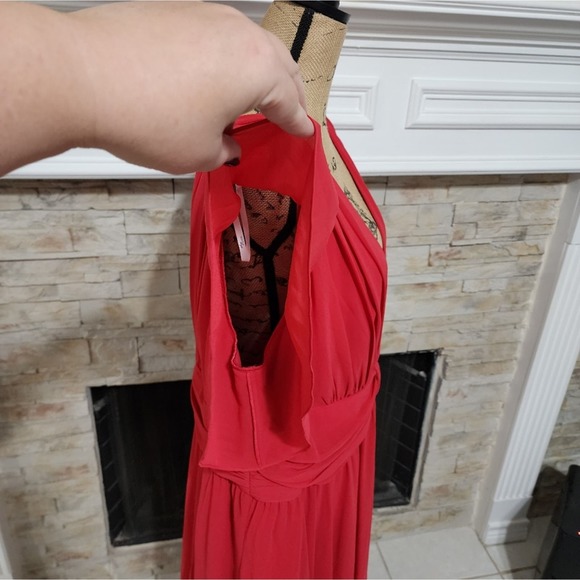 Ivy and Blu Red V-Neck detail waist flowy midi Party dress plus size 18W new! - Picture 4 of 8